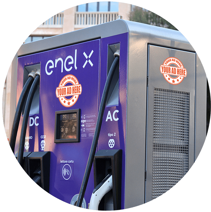 Enel X charger with ad space